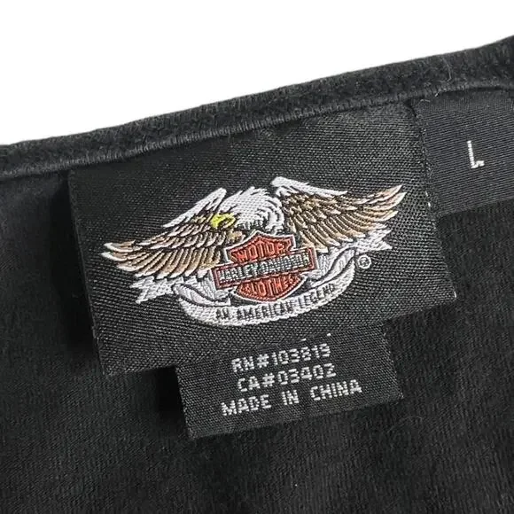 Y2K Harley Davidson Tee Top T-shirt Women Size Large - Picture 4 of 5